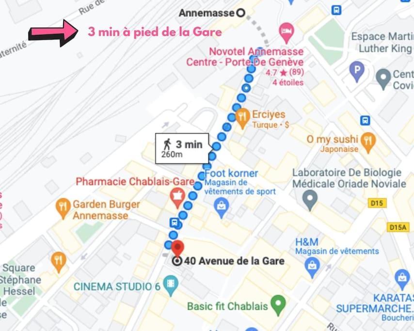Modern'Blue - Gare Annemasse A 3Min-Geneve Acces Direct Apartment ภายนอก รูปภาพ